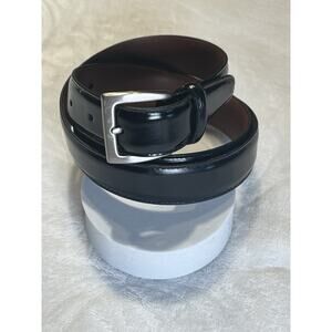 Coach 5936 Mens 42" 105 CM Black Leather Belt Silver Tone Buckle Classic